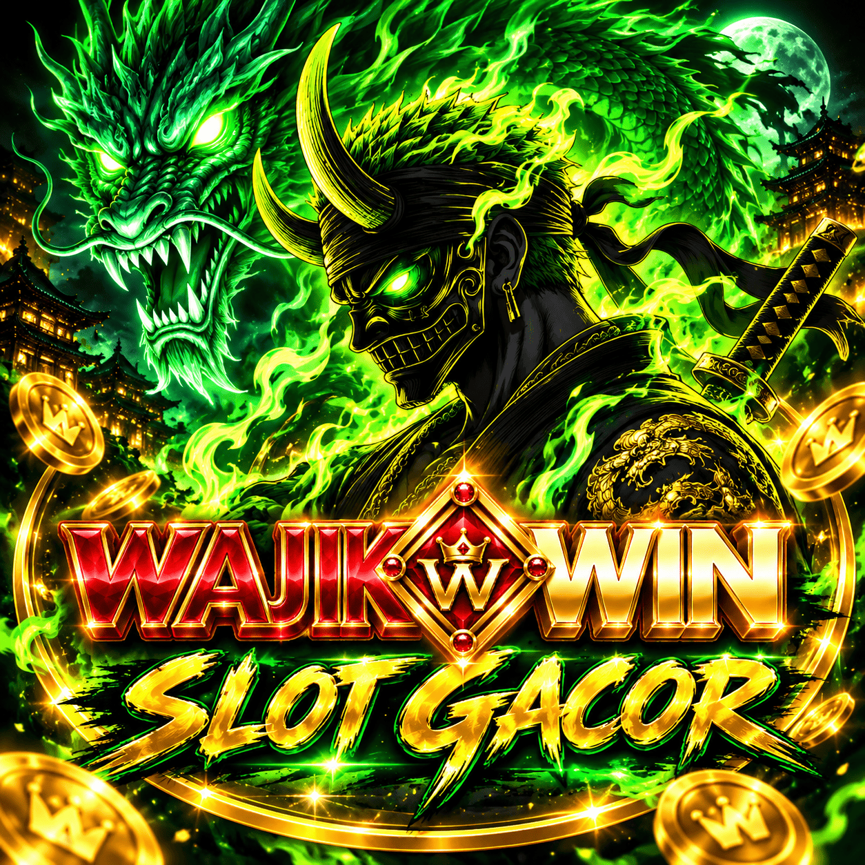 WAJIKWIN - Naga dan samurai hijau emas